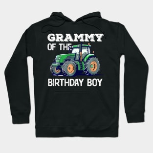 Grammy Of The Birthday Boy Trucks Tractors Farm Bday Kids Hoodie